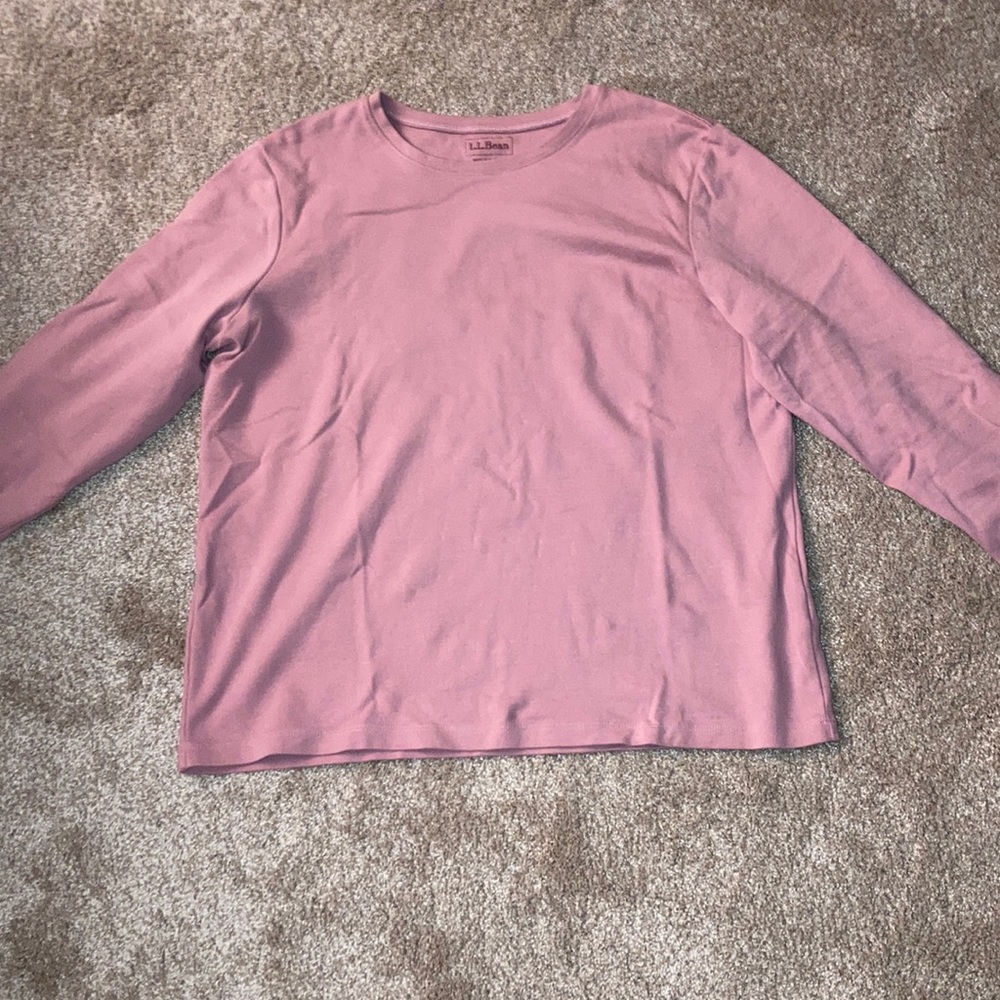 L.L. Bean Long Sleeved Cotton Crew Neck T-Shirt